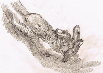 La main de Mamadou. Crayon, A4.